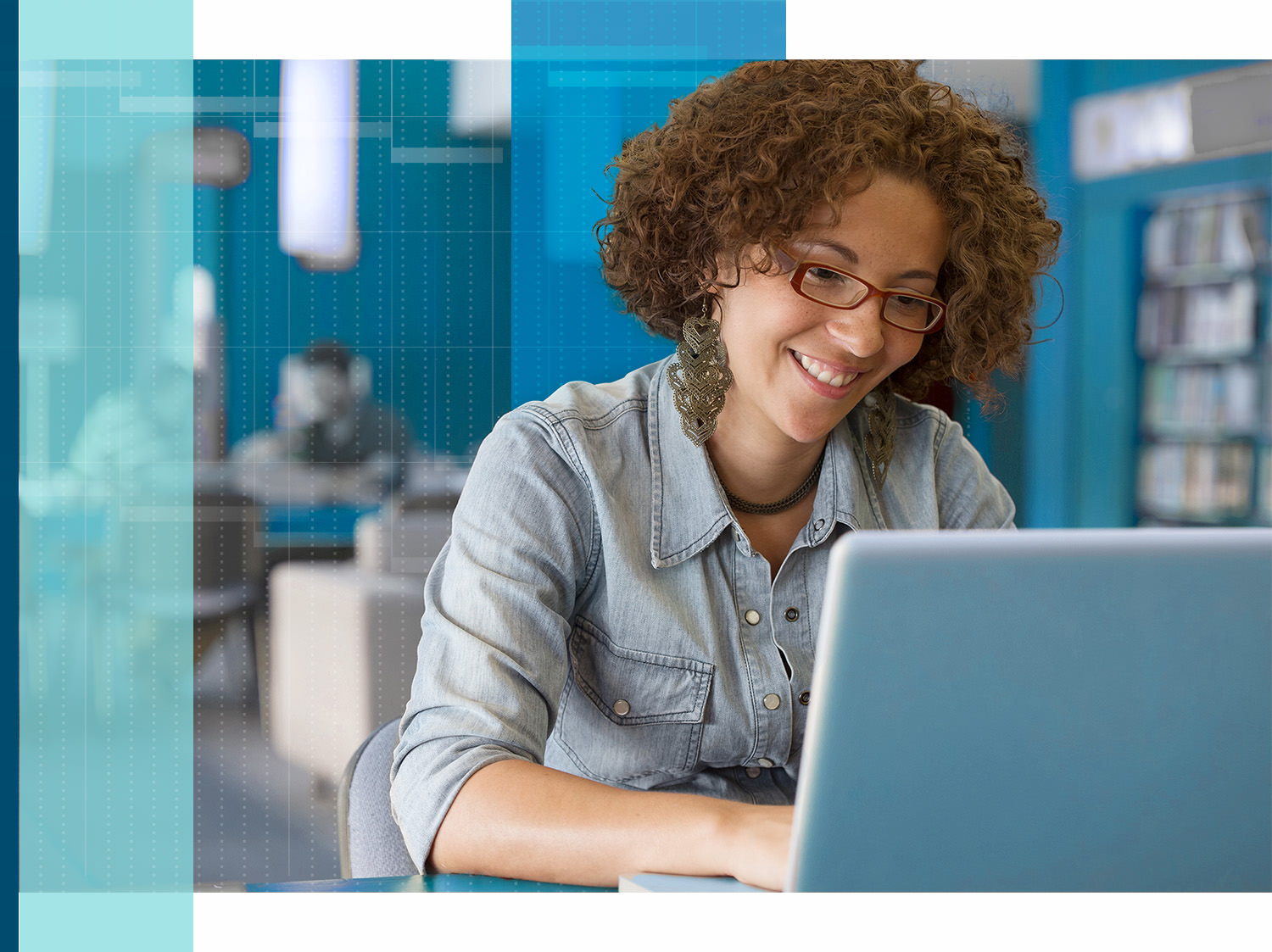 Woman working on a laptop